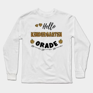 Hello Kindergarten Leopard Back To School Long Sleeve T-Shirt